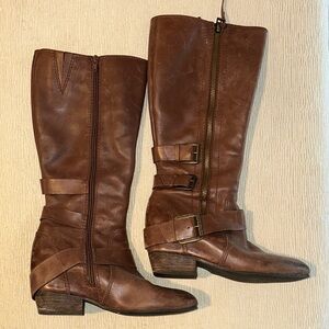 Brown Leather Knee-High Boots